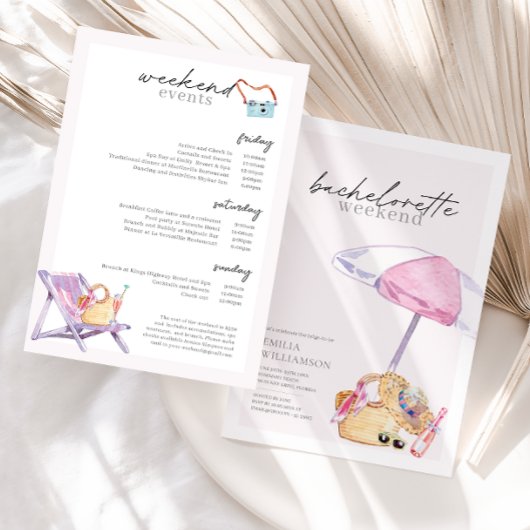 Pink Beach Junggeselinnen-Abschied Weekend Einladung