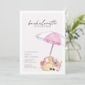 Pink Beach Junggeselinnen-Abschied Weekend Einladung (Stehend Vorderseite)