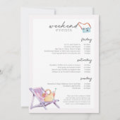 Pink Beach Junggeselinnen-Abschied Weekend Einladung (Rückseite)