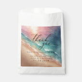 Pink Beach Ocean Formal Minimalistische Hochzeit Geschenktütchen (Vorderseite)