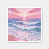 Pink Beach Ocean Shore gestrichen Serviette (Vorderseite)