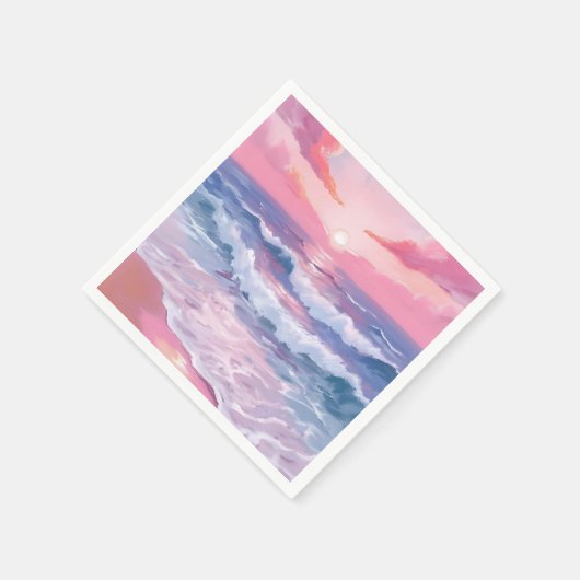 Pink Beach Ocean Shore gestrichen Serviette (Ecke)