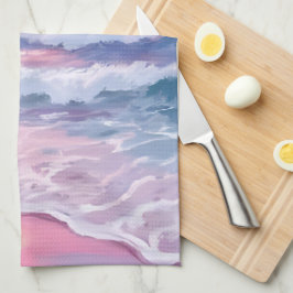Pink Beach Ocean Shore Küstenmalerei Geschirrtuch