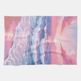 Pink Beach Ocean Shore Küstenmalerei Geschirrtuch