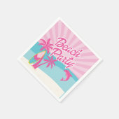 Pink Beach Palmen Geburtstag Serviette (Ecke)