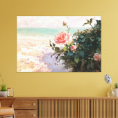 *~* Pink Beach Rose TV2 Stretched Canvas Print Leinwanddruck (Insitu (Wohnzimmer))