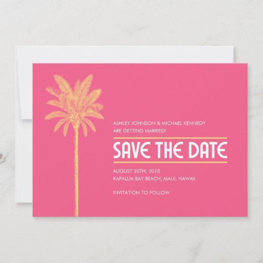 Pink Beach Save the Date (Vorderseite)