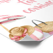 Pink Beach Summer Baby Dusche Danke für Ihr Kommen Poster (Ecke)