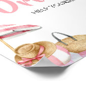 Pink Beach Summer Baby Dusche Drinks Poster (Ecke)