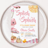 Pink Beach Summer Baby Dusche Einladung