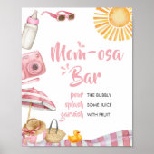 Pink Beach Summer Baby Dusche Mama Osa Bar Poster (Vorne)
