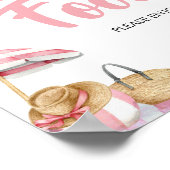 Pink Beach Summer Baby Dusche Poster (Ecke)