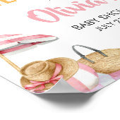 Pink Beach Summer Baby Dusche Willkommen Poster (Ecke)