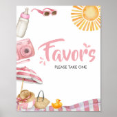 Pink Beach Summer Baby Duwer Favoriten Poster (Vorne)