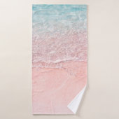 Pink Beach und Splash Wave Badehandtuch (Badehandtuch)