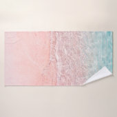 Pink Beach und Splash Wave Badehandtuch (Badehandtuch)