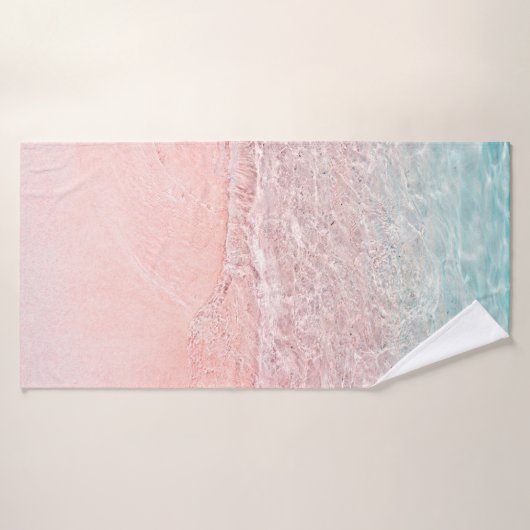Pink Beach und Splash Wave Badehandtuch (Badehandtuch)