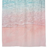 Pink Beach und Splash Wave Duschvorhang (Vorderseite)