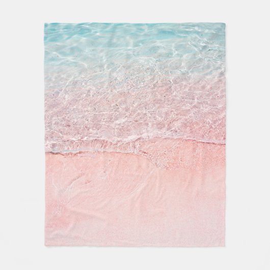 Pink Beach und Splash Wave Fleecedecke (Vorderseite)