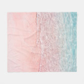 Pink Beach und Splash Wave Fleecedecke (Vorderseite (Horizontal))