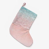 Pink Beach und Splash Wave Kleiner Weihnachtsstrumpf (Vorderansicht (hängend))