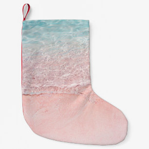 Pink Beach und Splash Wave Kleiner Weihnachtsstrumpf