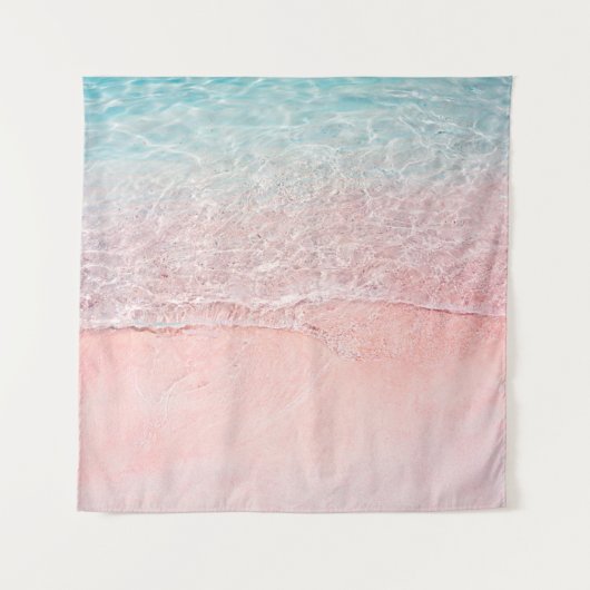 Pink Beach und Splash Wave Wandteppich (Vorderseite)