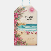 Pink Beach Wedding Geschenkanhänger (Vorderseite)