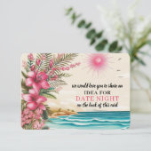 Pink Beach Wedding Shower Begleitkarte (Stehend Vorderseite)