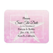 Pink Beachy Starfish Wedding Save the Date Magnet (Horizontal)