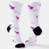 PINK BEAGLE DOG ART PUPPY PAW DRUCKNAMEN WEISS SOCKEN (Gewinkelt)