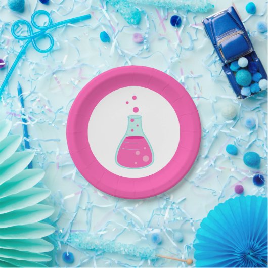 Pink Beaker Science Party Pappteller (Party)