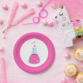 Pink Beaker Science Party Pappteller (Party)