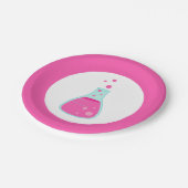 Pink Beaker Science Party Pappteller (Schrägansicht)