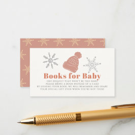 Pink Beanie Girl Babydusche Buchanfrage Begleitkarte