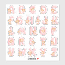 Pink Bear Alphabet Set