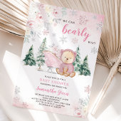Pink Bear Baby Dusche Einladung