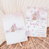 Pink Bear Baby Dusche Einladung