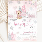 Pink Bear Baby Dusche Einladung