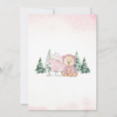 Pink Bear Baby Dusche Einladung (Rückseite)