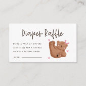 Pink Bear Baby Duschkabine Windelwanne Raffle Tick Begleitkarte (Vorderseite)