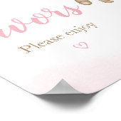 Pink Bear Balloon Baby Duschfavoriten Poster (Ecke)