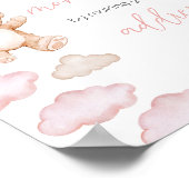 Pink Bear Balloon Bearly Wait Envelope Station Poster (Ecke)
