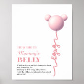 Pink Bear Balloon How Big Is Mommy’s Belly Game Poster (Vorne)