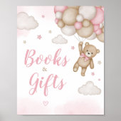 Pink Bear Balloon Kinderdusche Bücher und Geschenk Poster (Vorne)
