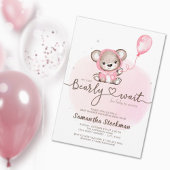 Pink Bear Bear Bearly Wait Baby Dusche Einladung