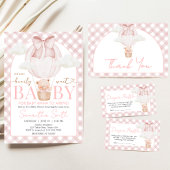 Pink Bear Bearly Wait Baby Shower Einladung
