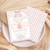 Pink Bear Bearly Wait Baby Shower Einladung