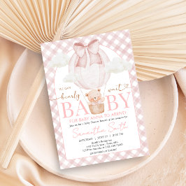 Pink Bear Bearly Wait Baby Shower Einladung