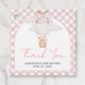 Pink Bear Bearly Wait Baby Shower Geschenkanhänger (Vorderseite)